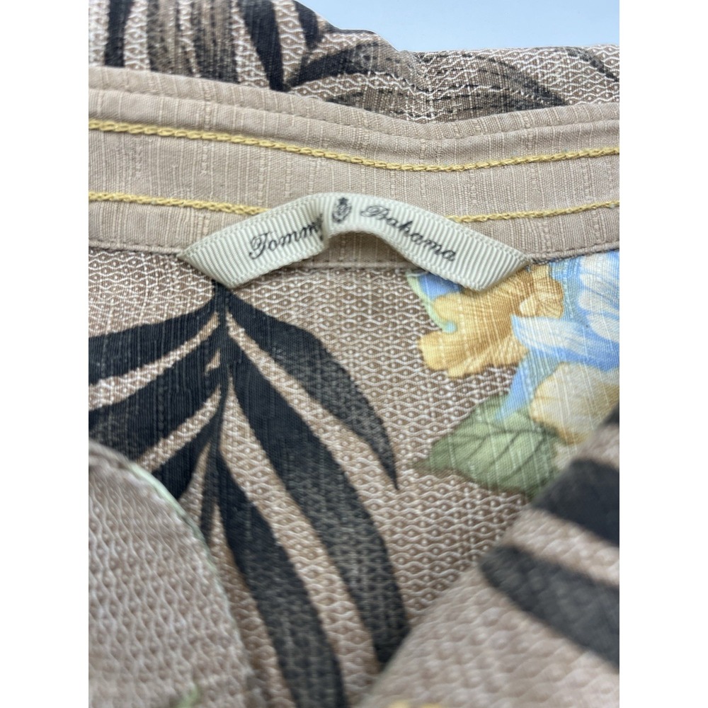 Tommy Bahama Silk Shirt Mens L Hawaiian Floral Palm Print Button Up - Picture 2 of 4